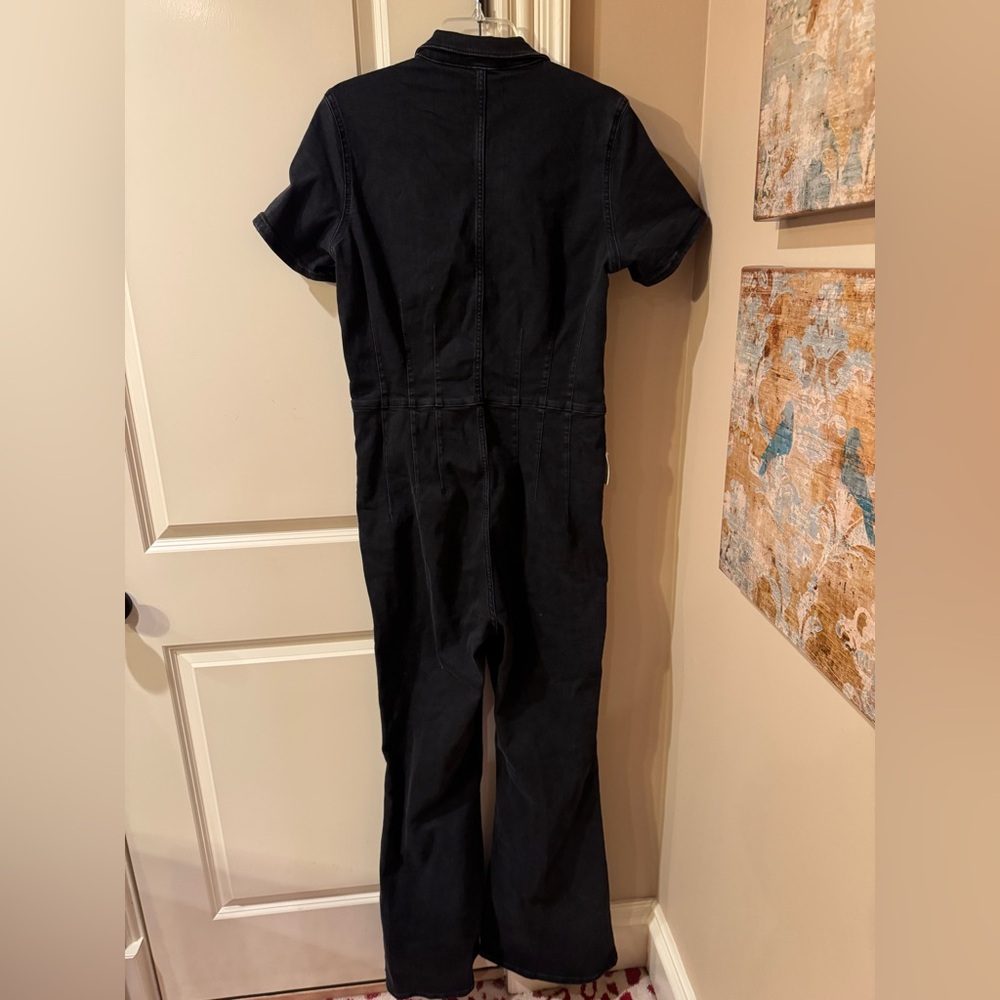 Free People Black Short-Sleeve Fitted Jumpsuit - Picture 7 of 9
